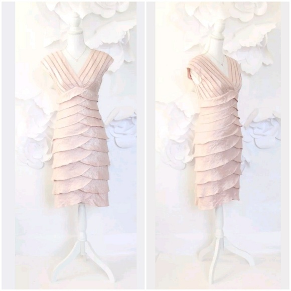 Adrianna Papell Dresses & Skirts - Adrianna Papell Blush Pink Tiered Cocktail Dress 6